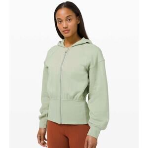 LULULEMON Hugged Waist Cotton Zip Hoodie Green Fern 4
